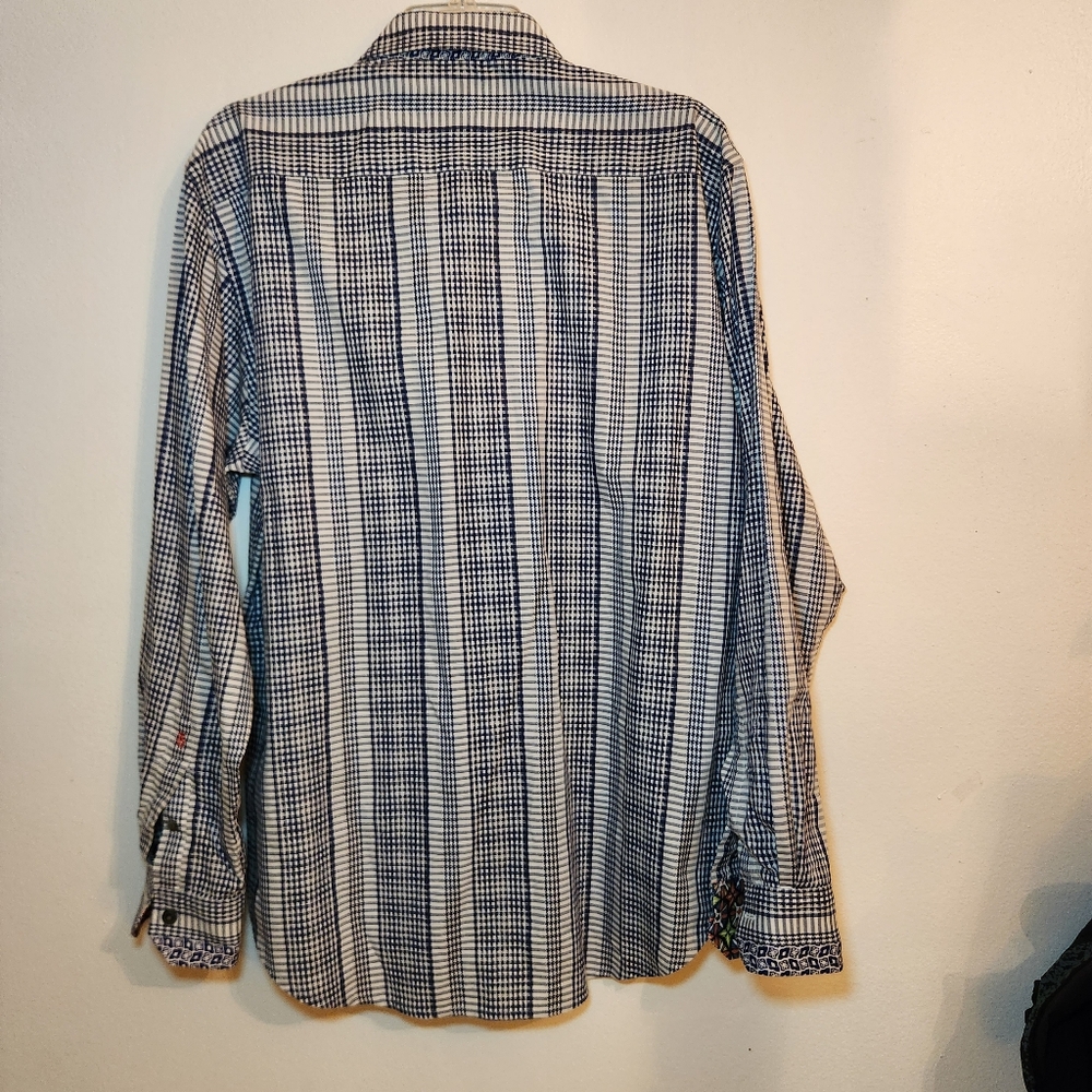 Robert Graham Plaid Embroidered Mens Shirt Suze Large - Picture 11 of 16